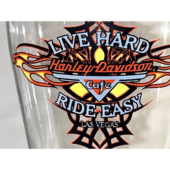 Harley Davidson Ride Easy Cafe Las Vegas Pair Pilsner Beer Glasses - Picture 3 of 14